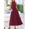 image:imagePRETTYGARDEN Summer Halter Dresses for Women 2026 Vacation Outfits Sleeveless Polka Dot Sundress Wedding Guest Maxi DressDot Red White
