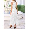 image:imagePRETTYGARDEN Summer Halter Dresses for Women 2026 Vacation Outfits Sleeveless Polka Dot Sundress Wedding Guest Maxi DressDot White Black