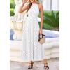image:imagePRETTYGARDEN Summer Halter Dresses for Women 2026 Vacation Outfits Sleeveless Polka Dot Sundress Wedding Guest Maxi DressDot White Black