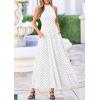 image:imagePRETTYGARDEN Summer Halter Dresses for Women 2026 Vacation Outfits Sleeveless Polka Dot Sundress Wedding Guest Maxi DressDot White Black