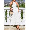 image:imagePRETTYGARDEN Summer Halter Dresses for Women 2026 Vacation Outfits Sleeveless Polka Dot Sundress Wedding Guest Maxi DressDot White Black