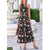 image:imagePRETTYGARDEN Summer Halter Dresses for Women 2026 Vacation Outfits Sleeveless Polka Dot Sundress Wedding Guest Maxi DressFloral Black Pink