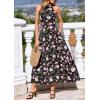 image:imagePRETTYGARDEN Summer Halter Dresses for Women 2026 Vacation Outfits Sleeveless Polka Dot Sundress Wedding Guest Maxi DressFloral Black Pink