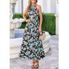 image:imagePRETTYGARDEN Summer Halter Dresses for Women 2026 Vacation Outfits Sleeveless Polka Dot Sundress Wedding Guest Maxi DressFloral Brown Blue