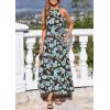 image:imagePRETTYGARDEN Summer Halter Dresses for Women 2026 Vacation Outfits Sleeveless Polka Dot Sundress Wedding Guest Maxi DressFloral Brown Blue