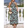image:imagePRETTYGARDEN Summer Halter Dresses for Women 2026 Vacation Outfits Sleeveless Polka Dot Sundress Wedding Guest Maxi DressFloral Brown Blue