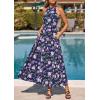 image:imagePRETTYGARDEN Summer Halter Dresses for Women 2026 Vacation Outfits Sleeveless Polka Dot Sundress Wedding Guest Maxi DressFloral Dark Blue Purple