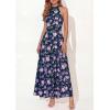 image:imagePRETTYGARDEN Summer Halter Dresses for Women 2026 Vacation Outfits Sleeveless Polka Dot Sundress Wedding Guest Maxi DressFloral Dark Blue Purple