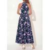 image:imagePRETTYGARDEN Summer Halter Dresses for Women 2026 Vacation Outfits Sleeveless Polka Dot Sundress Wedding Guest Maxi DressFloral Dark Blue Purple