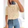image:imagePRETTYGARDEN Summer Tops for Women 2026 Short Sleeve Embroidered Eyelet Shirts Dressy Casual Blouses Spring Fashion ClothesBeige Yellow