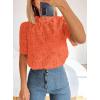 image:imagePRETTYGARDEN Summer Tops for Women 2026 Short Sleeve Embroidered Eyelet Shirts Dressy Casual Blouses Spring Fashion ClothesOrange