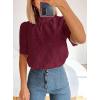 image:imagePRETTYGARDEN Summer Tops for Women 2026 Short Sleeve Embroidered Eyelet Shirts Dressy Casual Blouses Spring Fashion ClothesWine Red