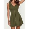 image:imagePRETTYGARDEN Sundresses for Women 2026 Casual Short Summer Dresses Sleeveless V Neck Tank A Line Spring Beach Vacation DressArmy Green