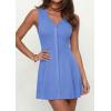 image:imagePRETTYGARDEN Sundresses for Women 2026 Casual Short Summer Dresses Sleeveless V Neck Tank A Line Spring Beach Vacation DressBlue