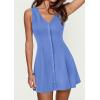 image:imagePRETTYGARDEN Sundresses for Women 2026 Casual Short Summer Dresses Sleeveless V Neck Tank A Line Spring Beach Vacation DressBlue