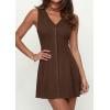 image:imagePRETTYGARDEN Sundresses for Women 2026 Casual Short Summer Dresses Sleeveless V Neck Tank A Line Spring Beach Vacation DressBrown