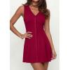 image:imagePRETTYGARDEN Sundresses for Women 2026 Casual Short Summer Dresses Sleeveless V Neck Tank A Line Spring Beach Vacation DressBurgundy