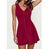 image:imagePRETTYGARDEN Sundresses for Women 2026 Casual Short Summer Dresses Sleeveless V Neck Tank A Line Spring Beach Vacation DressBurgundy