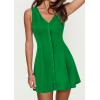 image:imagePRETTYGARDEN Sundresses for Women 2026 Casual Short Summer Dresses Sleeveless V Neck Tank A Line Spring Beach Vacation DressGreen