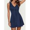 image:imagePRETTYGARDEN Sundresses for Women 2026 Casual Short Summer Dresses Sleeveless V Neck Tank A Line Spring Beach Vacation DressNavy Blue