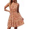 image:imagePRETTYGARDEN Sundresses for Women 2026 Summer Boho Sleeveless Wrap V Neck Floral Mini Dress Beach Vacation Short DressesFloral Apricot Red