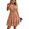 image:imagePRETTYGARDEN Sundresses for Women 2026 Summer Boho Sleeveless Wrap V Neck Floral Mini Dress Beach Vacation Short DressesFloral Apricot Red