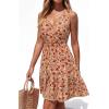 image:imagePRETTYGARDEN Sundresses for Women 2026 Summer Boho Sleeveless Wrap V Neck Floral Mini Dress Beach Vacation Short DressesFloral Apricot Red