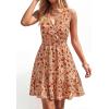 image:imagePRETTYGARDEN Sundresses for Women 2026 Summer Boho Sleeveless Wrap V Neck Floral Mini Dress Beach Vacation Short DressesFloral Apricot Red