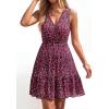 image:imagePRETTYGARDEN Sundresses for Women 2026 Summer Boho Sleeveless Wrap V Neck Floral Mini Dress Beach Vacation Short DressesFloral Black Rose Red