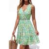 image:imagePRETTYGARDEN Sundresses for Women 2026 Summer Boho Sleeveless Wrap V Neck Floral Mini Dress Beach Vacation Short DressesGreen Floral