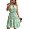 image:imagePRETTYGARDEN Sundresses for Women 2026 Summer Boho Sleeveless Wrap V Neck Floral Mini Dress Beach Vacation Short DressesGreen Floral