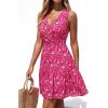 image:imagePRETTYGARDEN Sundresses for Women 2026 Summer Boho Sleeveless Wrap V Neck Floral Mini Dress Beach Vacation Short DressesPink Floral