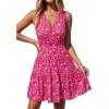 image:imagePRETTYGARDEN Sundresses for Women 2026 Summer Boho Sleeveless Wrap V Neck Floral Mini Dress Beach Vacation Short DressesPink Floral