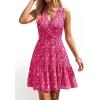 image:imagePRETTYGARDEN Sundresses for Women 2026 Summer Boho Sleeveless Wrap V Neck Floral Mini Dress Beach Vacation Short DressesPink Floral