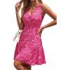 image:imagePRETTYGARDEN Sundresses for Women 2026 Summer Boho Sleeveless Wrap V Neck Floral Mini Dress Beach Vacation Short DressesPink Floral