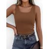 image:imagePRETTYGARDEN Tank Tops for Women 2026 Summer Sleeveless Scoop Neck Ribbed Tops Cute Spring Casual Fitted Basic Cami ShirtsDark Khaki