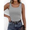 image:imagePRETTYGARDEN Tank Tops for Women 2026 Summer Sleeveless Scoop Neck Ribbed Tops Cute Spring Casual Fitted Basic Cami ShirtsGrey