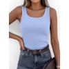 image:imagePRETTYGARDEN Tank Tops for Women 2026 Summer Sleeveless Scoop Neck Ribbed Tops Cute Spring Casual Fitted Basic Cami ShirtsLight Blue