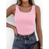 image:imagePRETTYGARDEN Tank Tops for Women 2026 Summer Sleeveless Scoop Neck Ribbed Tops Cute Spring Casual Fitted Basic Cami ShirtsPink