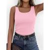image:imagePRETTYGARDEN Tank Tops for Women 2026 Summer Sleeveless Scoop Neck Ribbed Tops Cute Spring Casual Fitted Basic Cami ShirtsPink