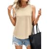 image:imagePRETTYGARDEN Tank Tops for Women 2026 Summer Sleeveless Wide Strap Tops Spring Fashion Casual Flowy Loose Fit Workout ShirtsBeige