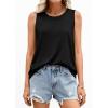 image:imagePRETTYGARDEN Tank Tops for Women 2026 Summer Sleeveless Wide Strap Tops Spring Fashion Casual Flowy Loose Fit Workout ShirtsBlack