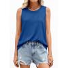 image:imagePRETTYGARDEN Tank Tops for Women 2026 Summer Sleeveless Wide Strap Tops Spring Fashion Casual Flowy Loose Fit Workout ShirtsBlue