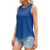 image:imagePRETTYGARDEN Tank Tops for Women 2026 Summer Sleeveless Wide Strap Tops Spring Fashion Casual Flowy Loose Fit Workout ShirtsBlue
