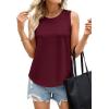 image:imagePRETTYGARDEN Tank Tops for Women 2026 Summer Sleeveless Wide Strap Tops Spring Fashion Casual Flowy Loose Fit Workout ShirtsBurgundy