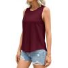 image:imagePRETTYGARDEN Tank Tops for Women 2026 Summer Sleeveless Wide Strap Tops Spring Fashion Casual Flowy Loose Fit Workout ShirtsBurgundy
