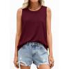 image:imagePRETTYGARDEN Tank Tops for Women 2026 Summer Sleeveless Wide Strap Tops Spring Fashion Casual Flowy Loose Fit Workout ShirtsBurgundy