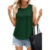 image:imagePRETTYGARDEN Tank Tops for Women 2026 Summer Sleeveless Wide Strap Tops Spring Fashion Casual Flowy Loose Fit Workout ShirtsDark Green