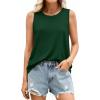 image:imagePRETTYGARDEN Tank Tops for Women 2026 Summer Sleeveless Wide Strap Tops Spring Fashion Casual Flowy Loose Fit Workout ShirtsDark Green