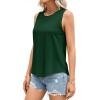 image:imagePRETTYGARDEN Tank Tops for Women 2026 Summer Sleeveless Wide Strap Tops Spring Fashion Casual Flowy Loose Fit Workout ShirtsDark Green